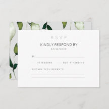 Minimalist Botanical Wedding  RSVP Card