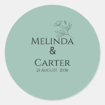 Minimalist Botanical Wedding Sticker