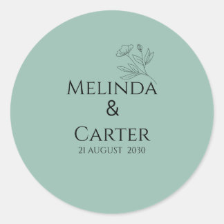 Minimalist Botanical Wedding Sticker