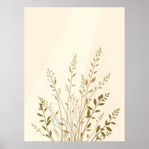Minimalist Botanical Wildflowers Sunbeam Poster
