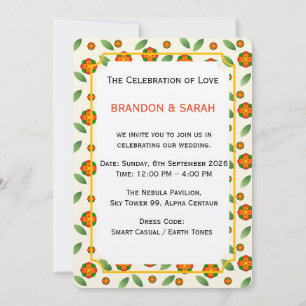 Minimalist Botanical with Orange Blossom Invitation