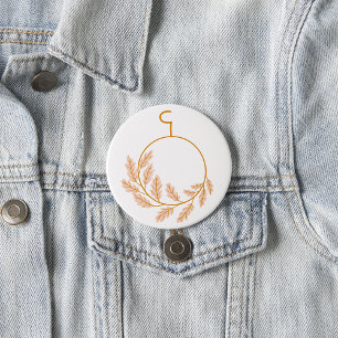 Minimalist Botanical Wreath Modern Neutral 7.5 Cm Round Badge