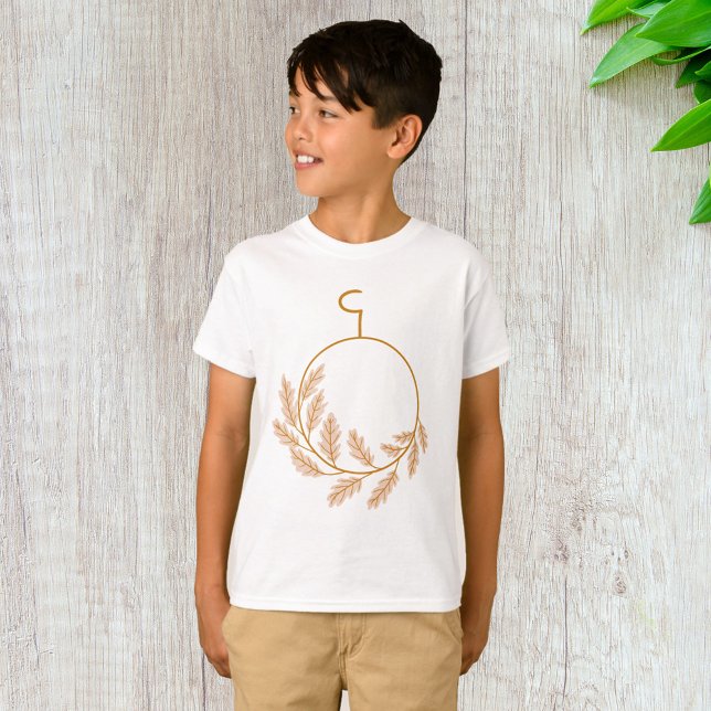 Minimalist Botanical Wreath Modern Neutral  T-Shirt (Creator Uploaded)