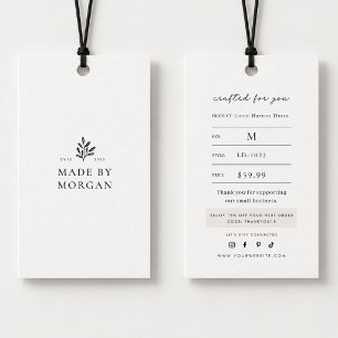 Minimalist Boutique Clothing Hang Tag