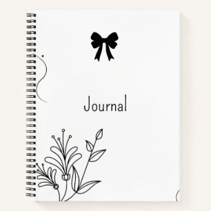 Minimalist Bow Journal Notebook Signature Design