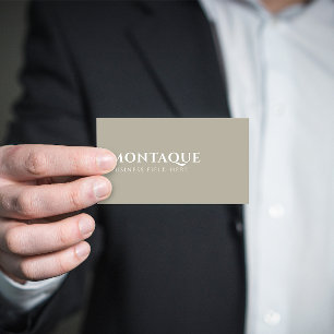 Minimalist Brand Name One Syllable Rustic Grey Business Card