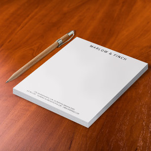 Minimalist Branded Business Name, and Contact Info Notepad