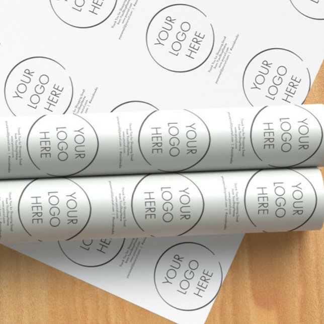 Minimalist Branded Your Logo Business Packaging Wrapping Paper (Creator Uploaded)