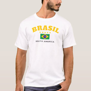 Minimalist Brazil Typographic Graphic T-Shirt