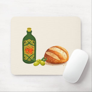 Minimalist Bread and Olive Oil Mouse Mat