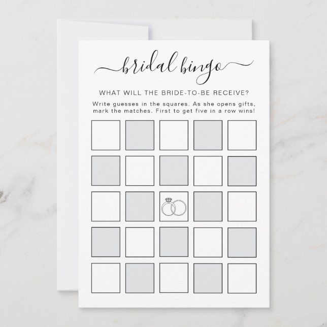 Minimalist Bridal Bingo Game Bridal Shower Invitation (Front)