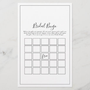 Minimalist Bridal Bingo Game Flyer