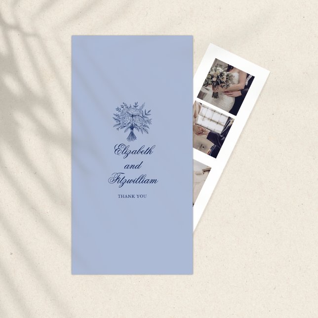 Minimalist Bridal Bouquet Photo Booth Holder  Thank You Card (Creator Uploaded)