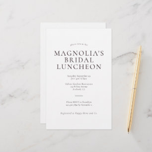 Minimalist Bridal Luncheon Budget Linen Invitation