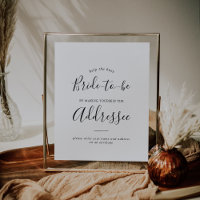 Minimalist Bridal Shower Address an Envelope Sign