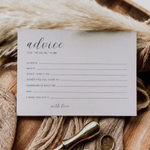 Minimalist Bridal Shower Advice Card