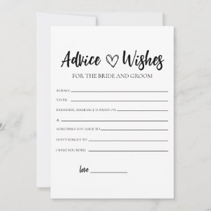 Minimalist Bridal Shower Advice Card