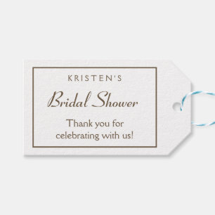 Minimalist Bridal Shower Brown Modern Wedding Gift Tags