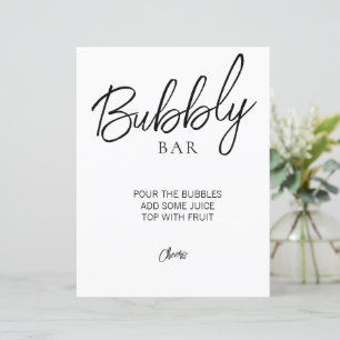 Minimalist Bridal Shower Bubbly Bar Sign
