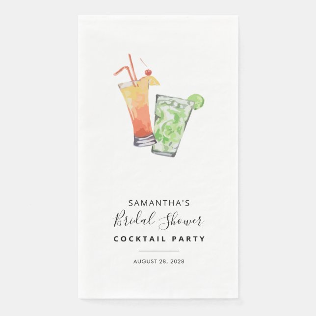 Minimalist Bridal Shower Cocktail Party Napkin (Front)