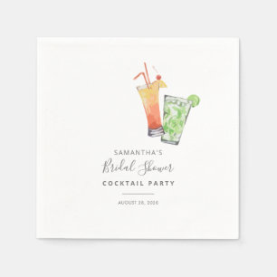 Minimalist Bridal Shower Cocktail Party Paper Napkin