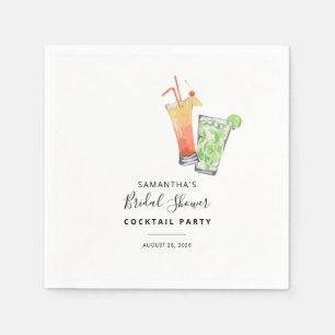 Minimalist Bridal Shower Cocktail Party Paper Napkin
