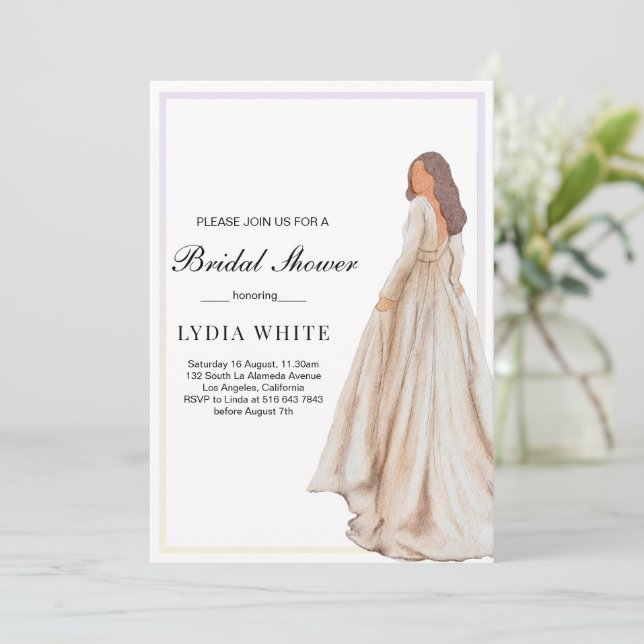 Minimalist Bridal Shower, Elegant Bridal Shower  Invitation (Standing Front)