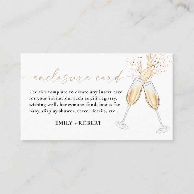 Minimalist Bridal Shower Enclosure Card  (Front)