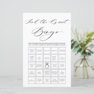 Minimalist Bridal Shower Find the Guest Bingo Game