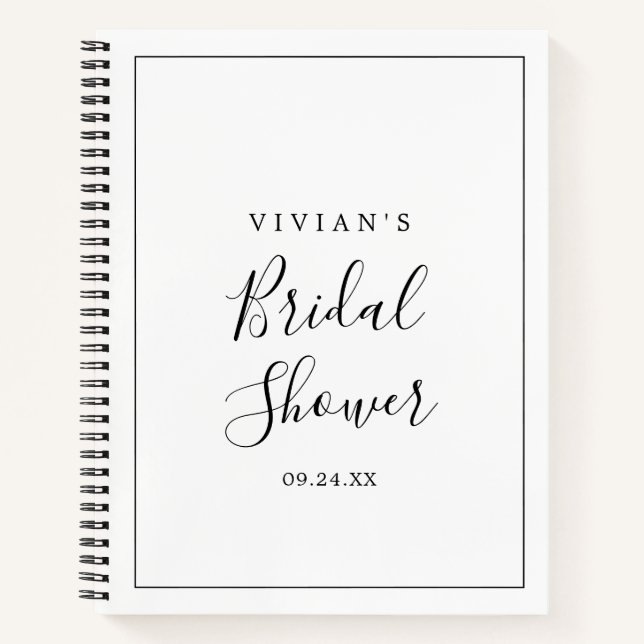 Minimalist Bridal Shower Gift List Notebook (Front)