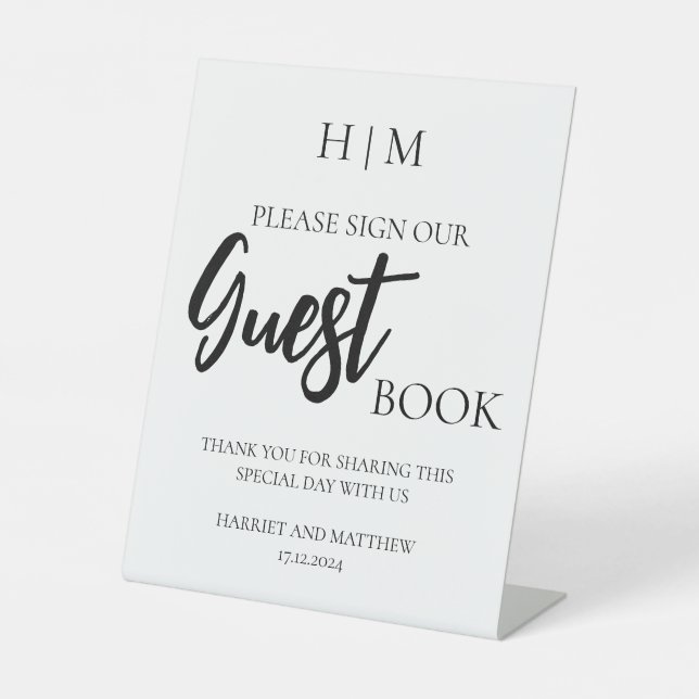 Minimalist Bridal Shower guest book Sign (Front)