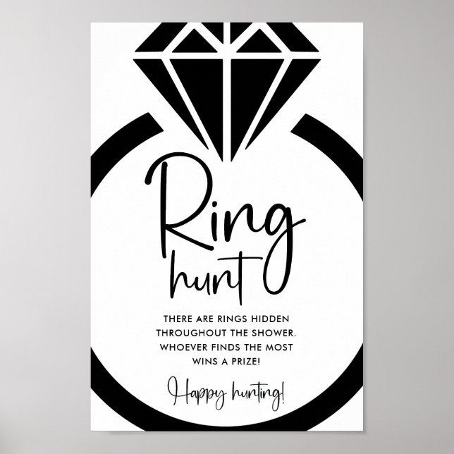Minimalist Bridal Shower Hunt Game Sign (Front)