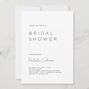 Minimalist Bridal Shower Invitation, Simple Invita Invitation