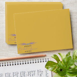 Minimalist Bridal Shower Lavender Flower Bundles Envelope