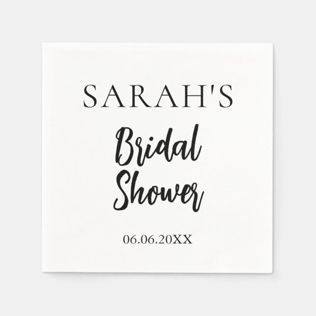 Minimalist Bridal Shower Napkin (Front)