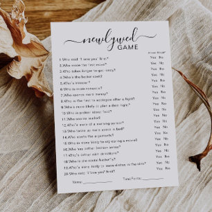 Minimalist Bridal Shower Newlywed Game Template,  Invitation