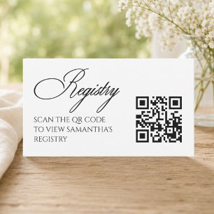 Minimalist Bridal Shower QR Code Registry Enclosure Card