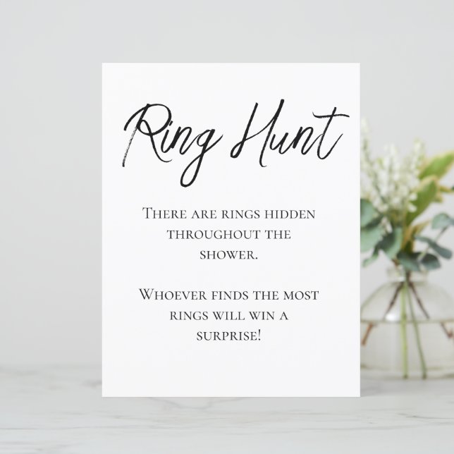 Minimalist Bridal Shower Ring Hunt Game (Standing Front)