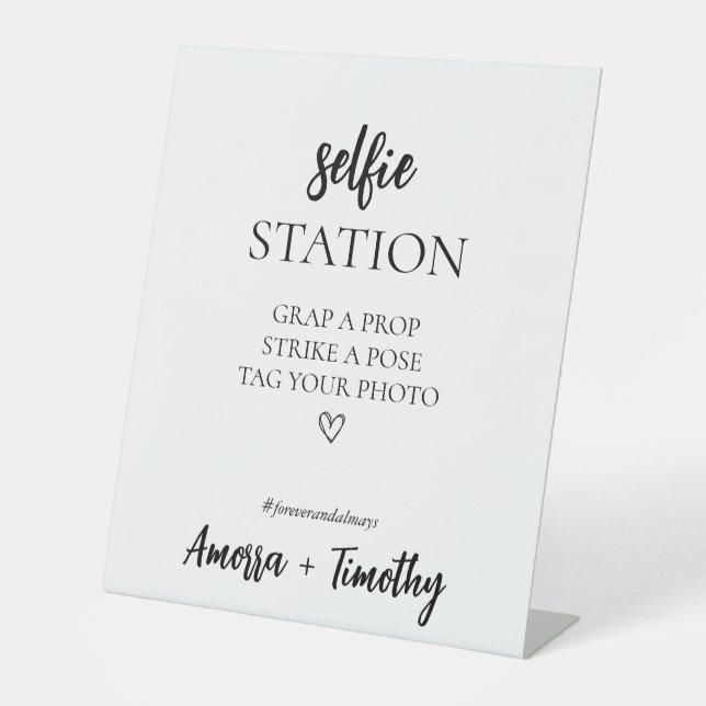 Minimalist Bridal Shower Selfie Station Sign (Front)