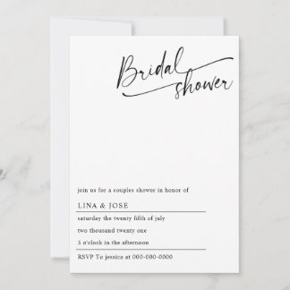 Minimalist Bridal shower Simple Bridal Shower Invitation