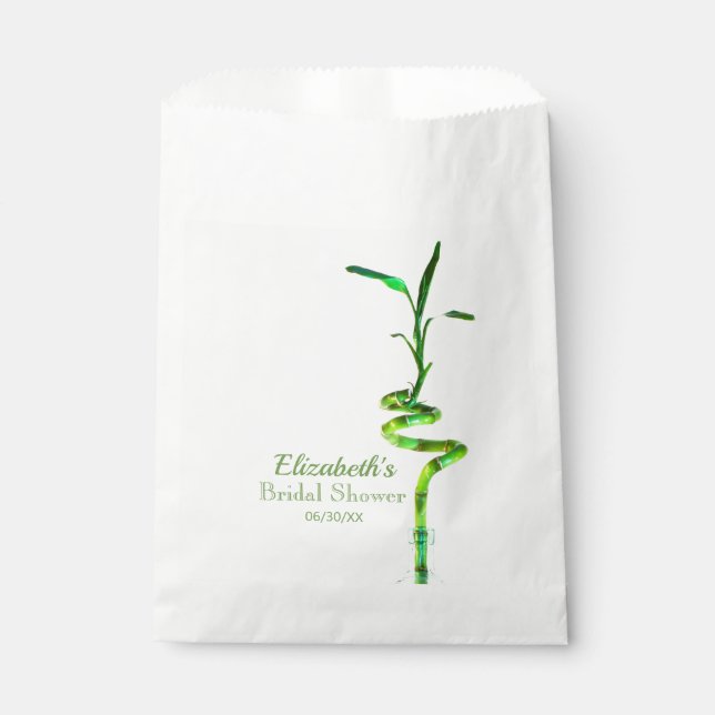 Minimalist Bridal Shower Spiralled Lucky Bamboo Fa Favour Bags (Front)