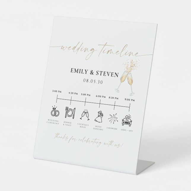 Minimalist Bridal Shower Timeline Sign (Front)
