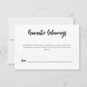 Minimalist Bridal Shower Vacation Ideas Card