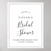 Minimalist Bridal Shower Welcome Poster (Front)