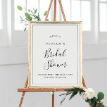 Minimalist Bridal Shower Welcome Poster<br><div class="desc">This minimalist bridal shower welcome poster is perfect for a simple wedding shower. The modern romantic design features classic black and white typography paired with a rustic yet elegant calligraphy with vintage hand lettered style. Customisable in any colour. Keep the design simple and elegant, as is, or personalise it by...</div>
