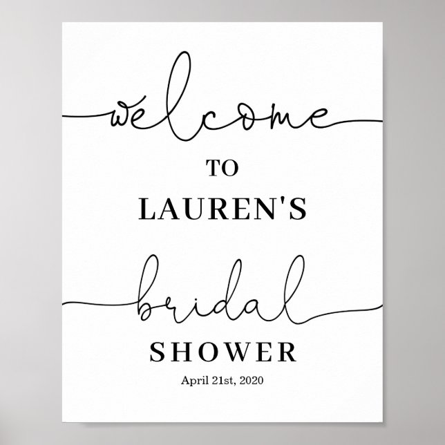 Minimalist Bridal Shower welcome sign (Front)