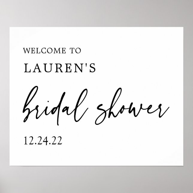 Minimalist Bridal Shower Welcome sign (Front)