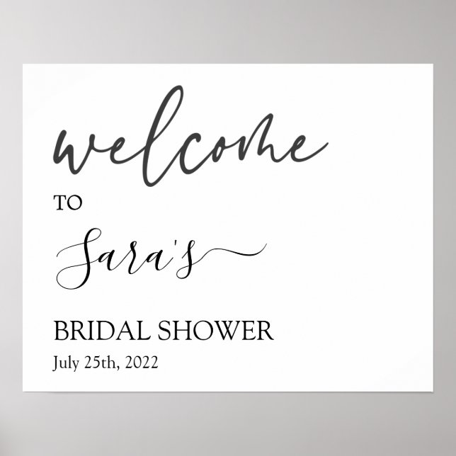 Minimalist Bridal Shower Welcome sign (Front)