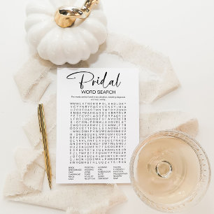 Minimalist Bridal Shower Word Search Game Invitation