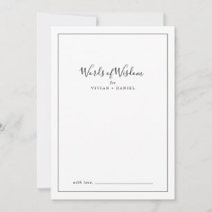 Minimalist Bridal Shower Words of Wisdom Advice Card